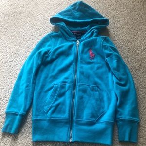 Girls Size 7 Hooded Polo Sweatshirt